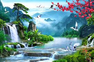 tranh gạch men bóng kính 3d.