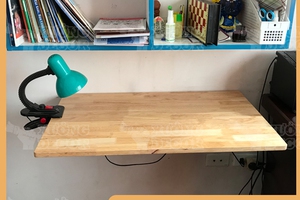 Bàn gập treo tường-Gỗ cao su sáng màu 40x80cm