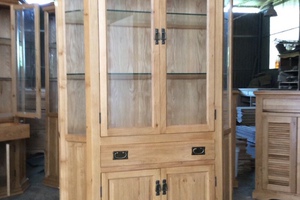  Tủ trưng bày lục giác gỗ sồi Mỹ