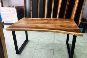 Bàn Ghế Ăn Gỗ Me Tây Dài 1.5m