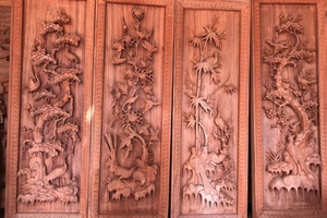 Tranh tứ quý khung thắng hàng đặc biệt 