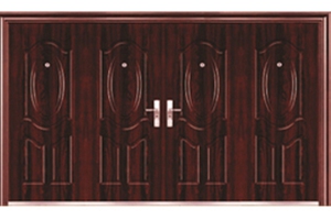 Cửa chính 2 cánh làm bằng thép vân gỗ ANkovina AKS22C