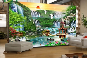 Tranh gạch ốp tường 5D sơn thủy