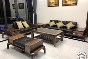 Mẫu sofa gỗ óc chó SF10
