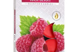 Hộp 6 nến thơm tinh dầu Tealight Bispol Raspberry - dâu rừng