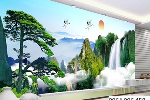 tranh gạch 3d cây tùng đón khách .