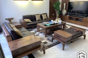 Sofa gỗ óc chó SF10