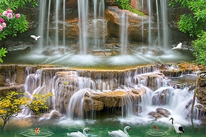 tranh gạch 3d phòng khách.