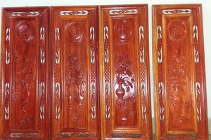 tranh treo tường gỗ hương .chạm khắc tứ bình