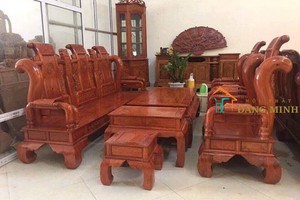 Bộ bàn ghế tần thủy hoàng gỗ hương đá 6 món