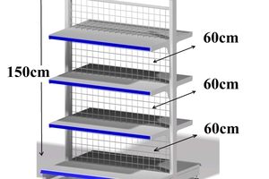 Kệ trưng bày hàng siêu thị đôi (giữa nhà) 90 x 150