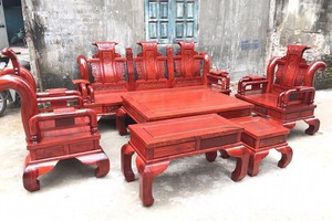 Bộ bàn ghế tần thủy hoàng gỗ hư.ơng đỏ nam phi.