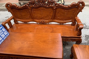 Bộ bàn ghế kiểu louis pháp gỗ g.õ đỏ.