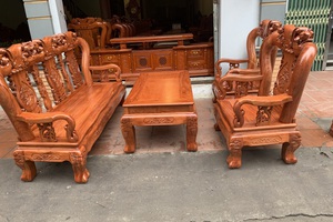 Bộ bàn ghế đồng kỵ minh quốc đào gỗ hư.ơng đá.