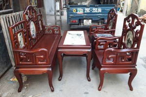 Bộ Bàn Ghế Giả Cổ Móc Mỏ Khảm Đá Gỗ G.ụ.