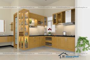 Tủ bếp gỗ sồi nga