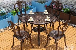 Bộ bàn ghế cafe nhôm đúc.