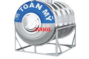 Bồn inox Toàn Mỹ 2000 lít ngang