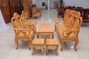 Bàn ghế phòng khách gỗ tự nhiên