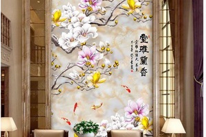 Tranh hoạ tiết hoa 3D ốp tường- Tranh dán tường