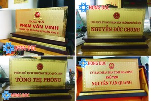 Biển chức danh Bí thư tỉnh, Chủ tịch UBND tỉnh