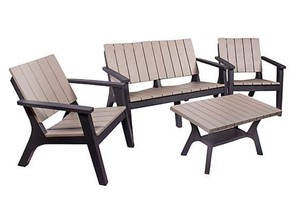 Bộ bàn ghế sofa sân vườn chất liệu gỗ cao cấp