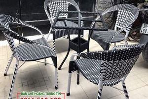 Bàn ghế cafe nhựa giả mây chuyên dùng quán sân vườn đẹp rẻ.