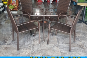 Bàn ghế mây nhựa giá rẻ - bên - mới 99%