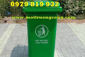 Thùng rác công nghiệp 120L màu xanh lá