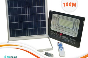 Đèn năng lượng mặt trởi 100w pha vỏ nhôm siêu sáng