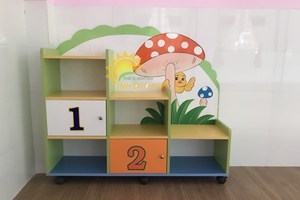 Kệ gỗ trẻ em cho trường mầm non, lớp mẫu giáo, nhà trẻ