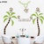Decal dán tường đôi dừa và đàn khỉ