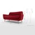 Sofa 2 chỗ Jonah - Đỏ