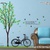 Decal dán tường Ovivi Cây Xanh To Xe Đạp OV212
