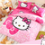 chăn ga gối hello kitty trái tim hồng