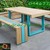 Bàn ghế gỗ chân sắt dành cho quán nướng BBQ MN83, 81