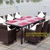 Bàn ghế cafe bar mây nhựa THV.