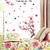 Decal Cành đào đỏ và chim đen trắng