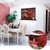 Decal Cửa sổ rừng hoa đỏ