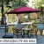 Ô dù gỗ cafe, sân vườn, hồ bơi lệch tạm 3m tròn