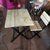 Bàn ghế cafe gỗ xếp chân sắt giá rẻ nhất 