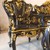 Bàn Ghế Louis Lá Tây Thiếp Vàng