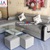 Bộ ghế sofa da góc chữ L màu nâu đen AmiA SFD130 thật sang t