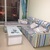 Ghế sofa nỉ chữ L đẹp AmiA SFN126 thiết kế kẻ sọc hiện đại