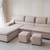 Ghế sofa nỉ chữ L đẹp AmiA SFN126 thiết kế kẻ sọc hiện đại