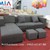 Sofa nỉ góc chữ L kích thước nhỏ màu xám AmiA SFN110