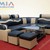 Sofa góc giá rẻ màu đen pha kem