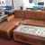 Sofa da góc đẹp chữ L kê phòng khách thiết kế đơn giản AmiA 