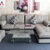 Ghế sofa da góc chữ L hiện đại tay ốp gỗ mã 157