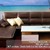 Mẫu ghế sofa da đẹp chữ L viền kẻ sang trọng AmiA SF141